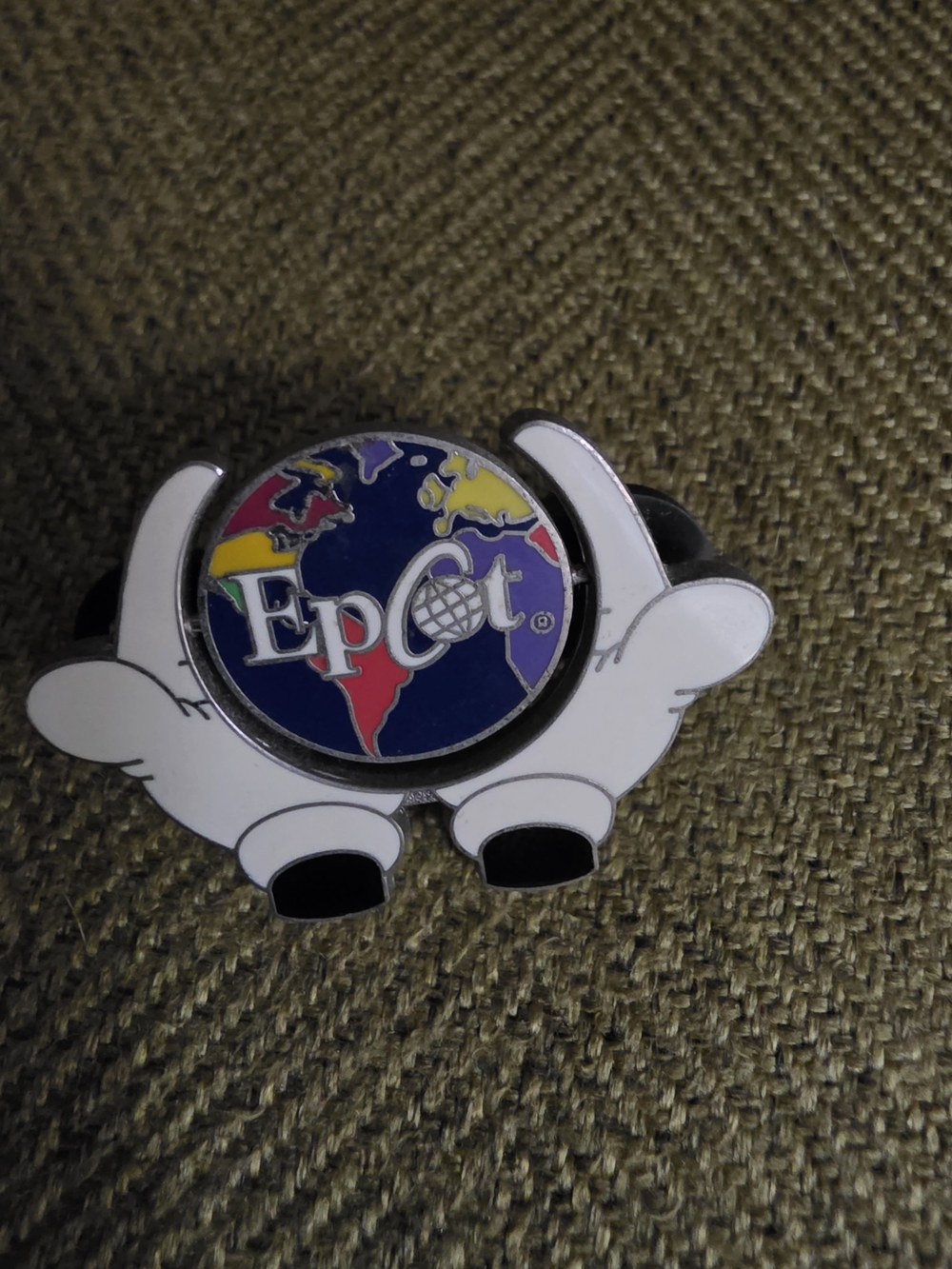 Disney Trading Pin - White Gloves with Colorful Globe